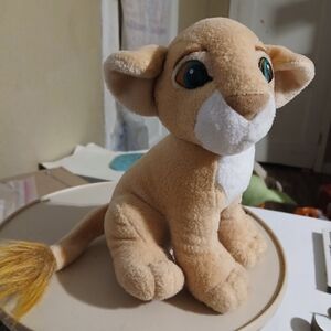 Adorable Tan and White Plush Lion Toy